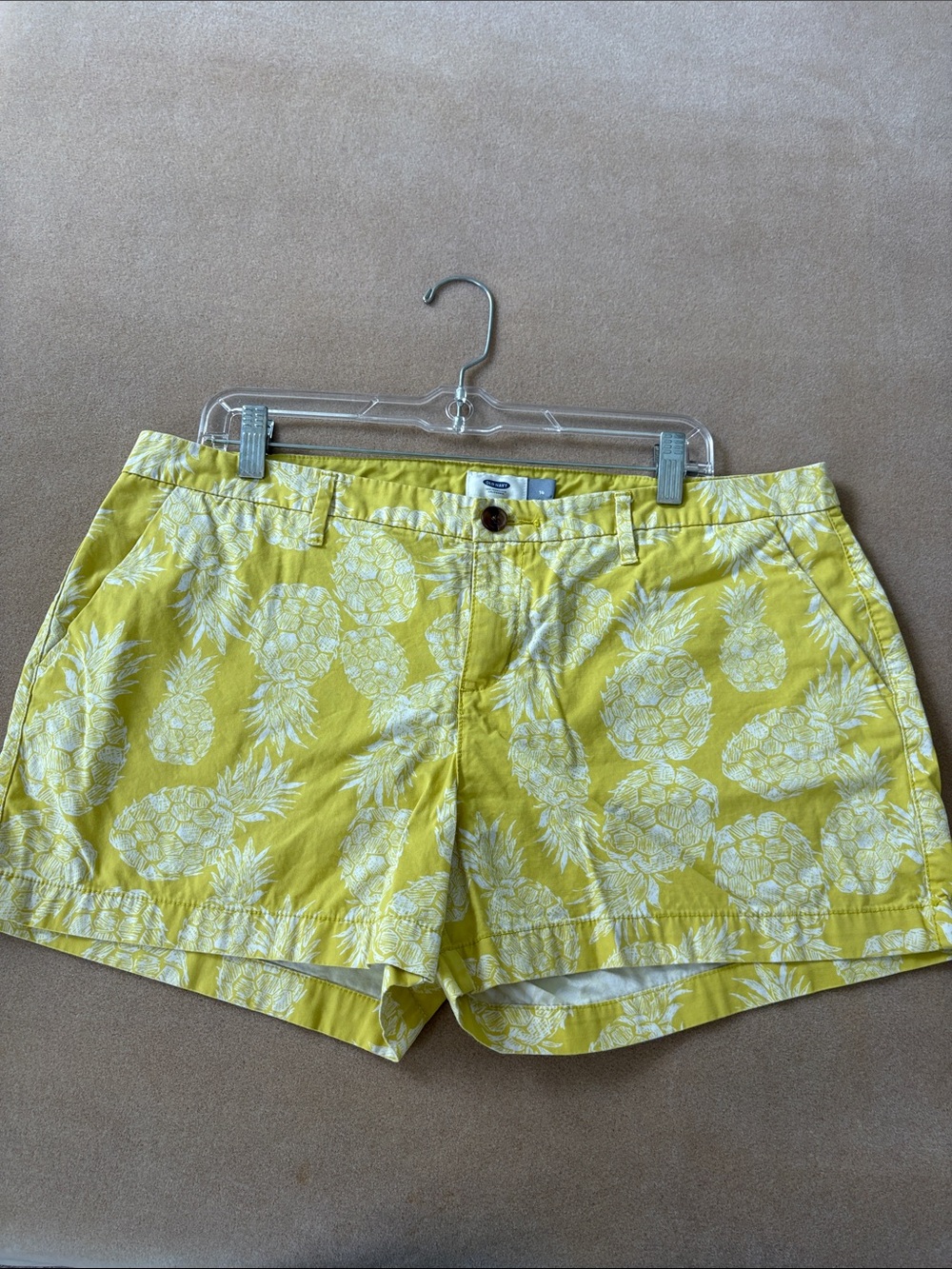 Old Navy Women’s Pineapple Print Yellow Cotton Shorts